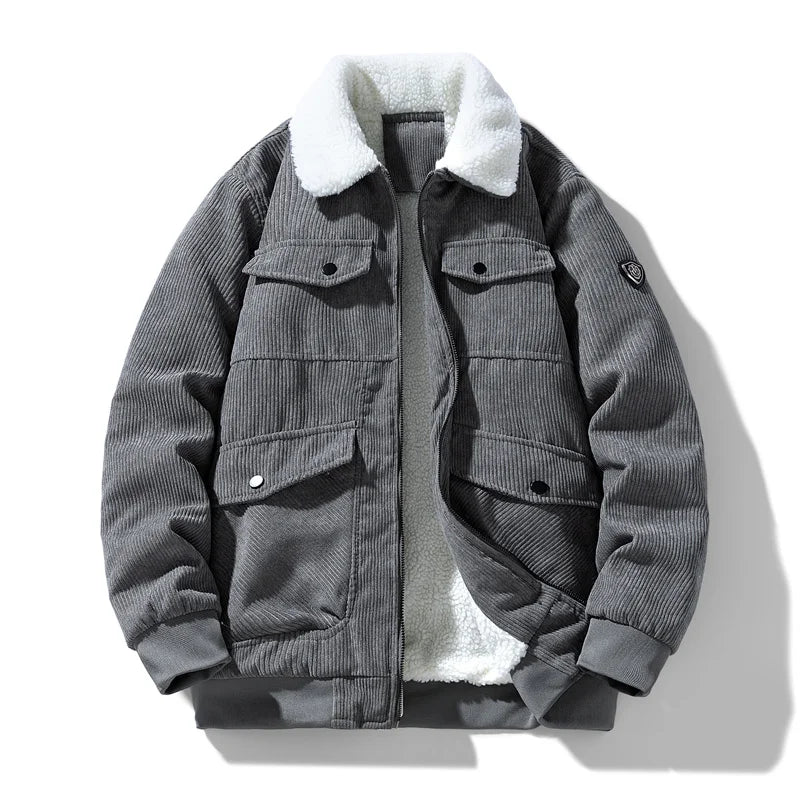 Men's Corduroy Hooded Jacket | Casual Loose Winter Coat