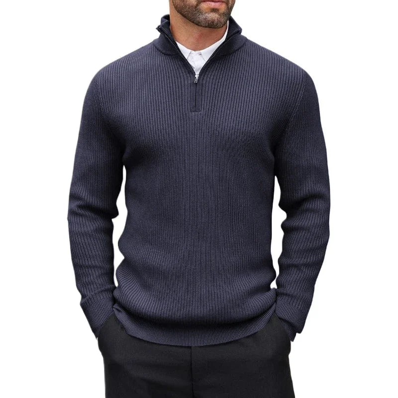 Men's Ribbed Quarter-Zip Sweater