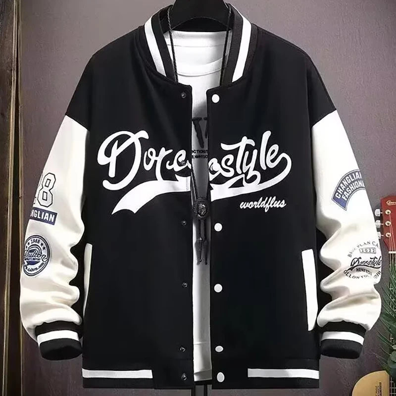 Men's Letter Print Baseball Jacket | Harajuku High Street Varsity Coat