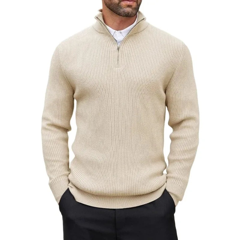 Men's Ribbed Quarter-Zip Sweater