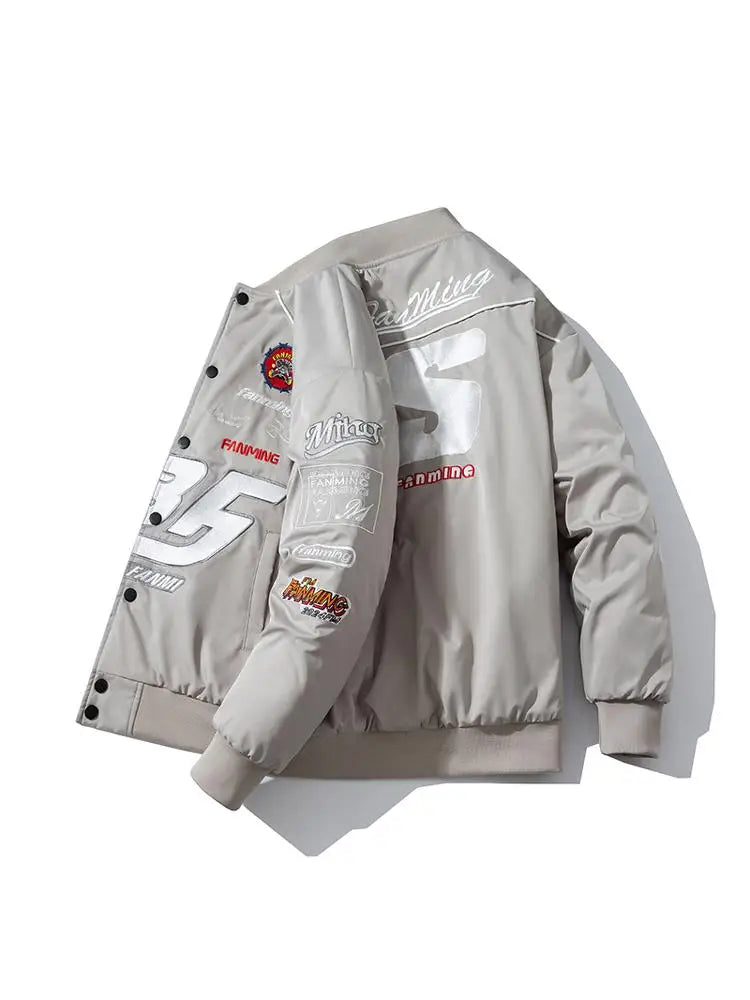 Letter Embroidery Varsity Jacket | men Moto-Style Autumn Winter Coat