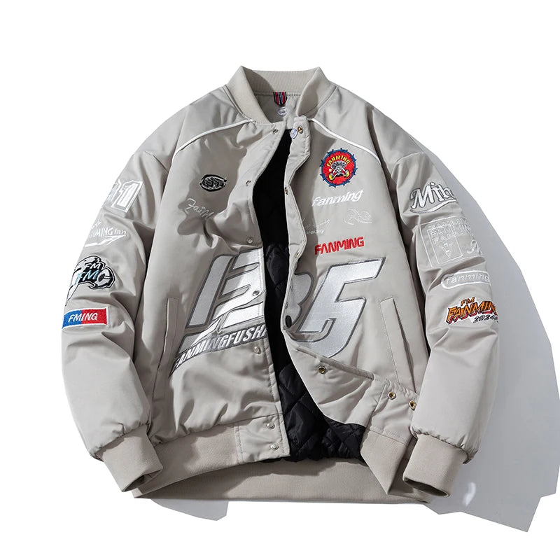 Letter Embroidery Varsity Jacket | men Moto-Style Autumn Winter Coat