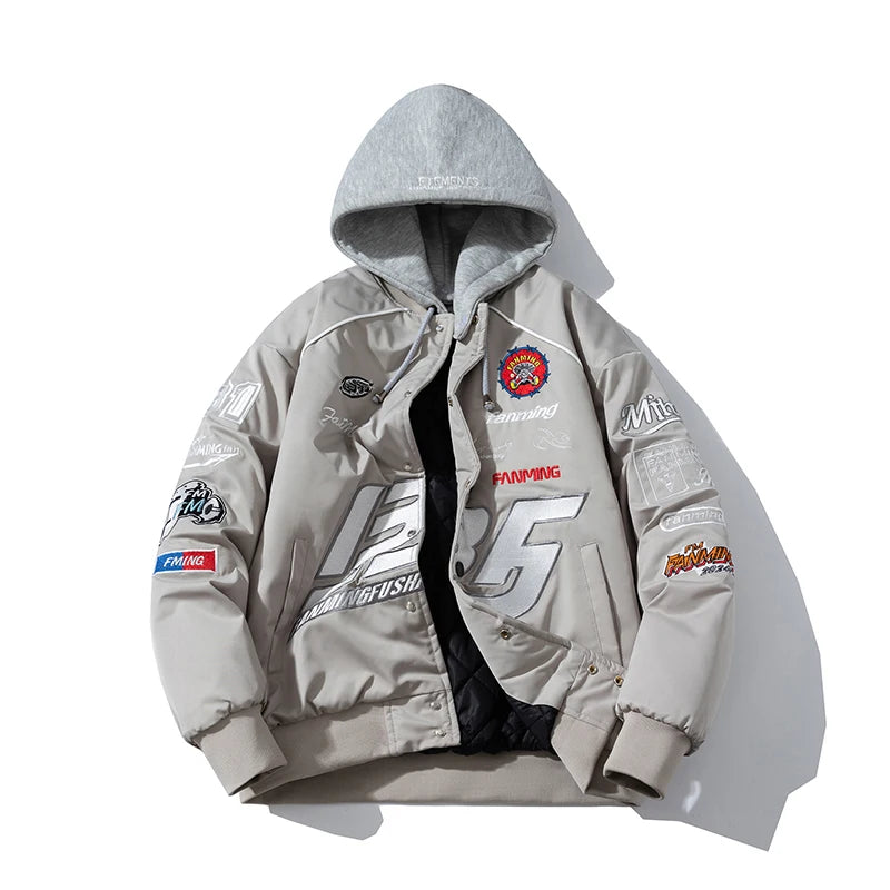 Letter Embroidery Varsity Jacket | men Moto-Style Autumn Winter Coat