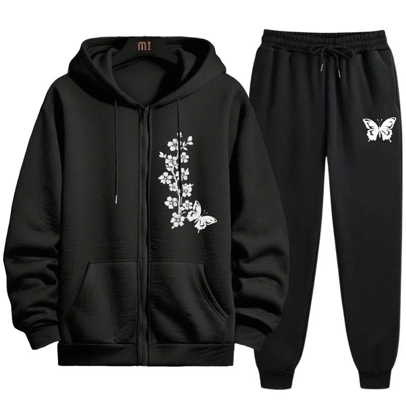 Women's Zip-Up Tracksuit Set