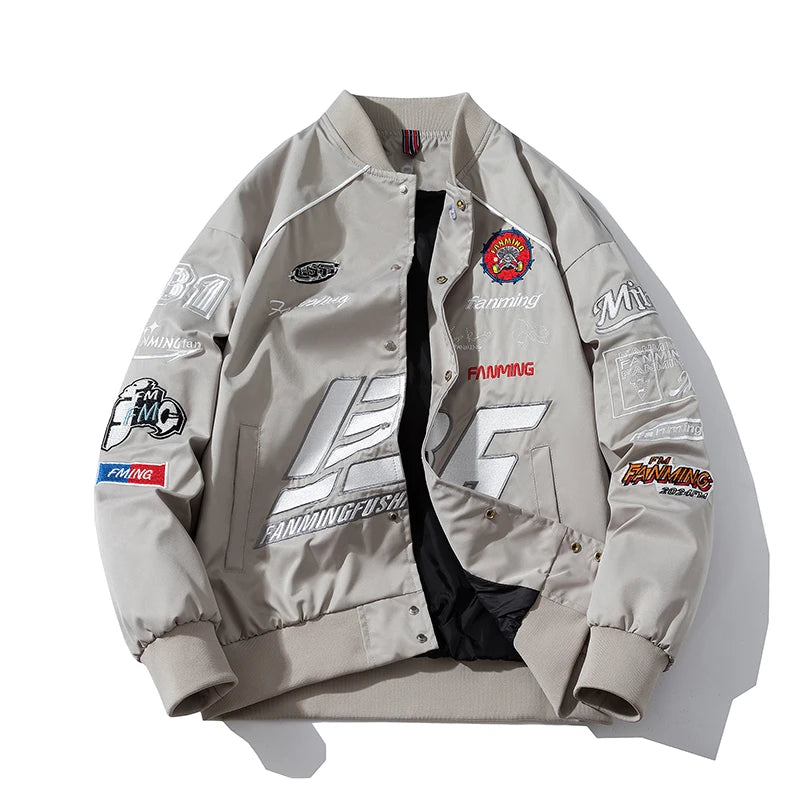 Letter Embroidery Varsity Jacket | men Moto-Style Autumn Winter Coat