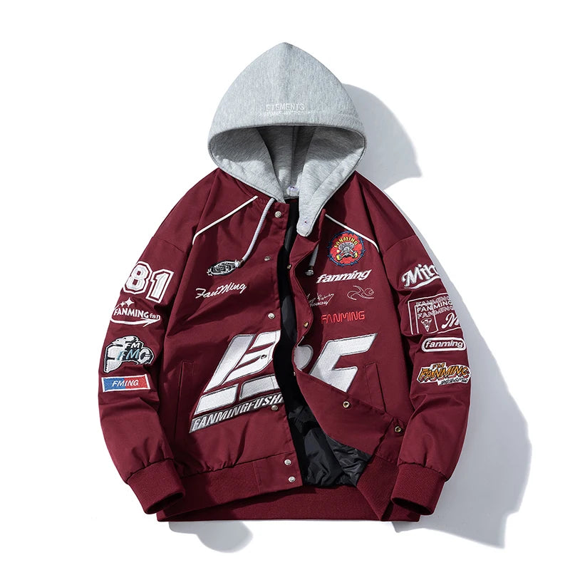 Letter Embroidery Varsity Jacket | men Moto-Style Autumn Winter Coat