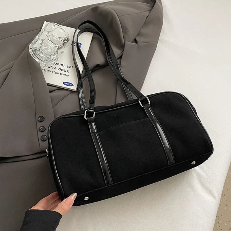 Faux Suede Shoulder Bag