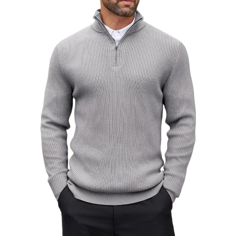Men's Ribbed Quarter-Zip Sweater