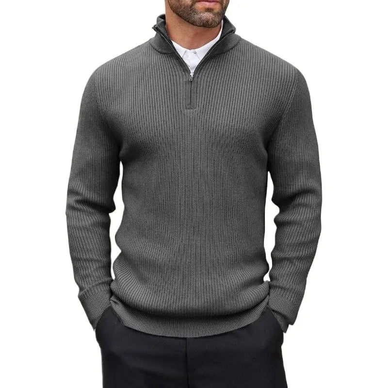 Men's Ribbed Quarter-Zip Sweater