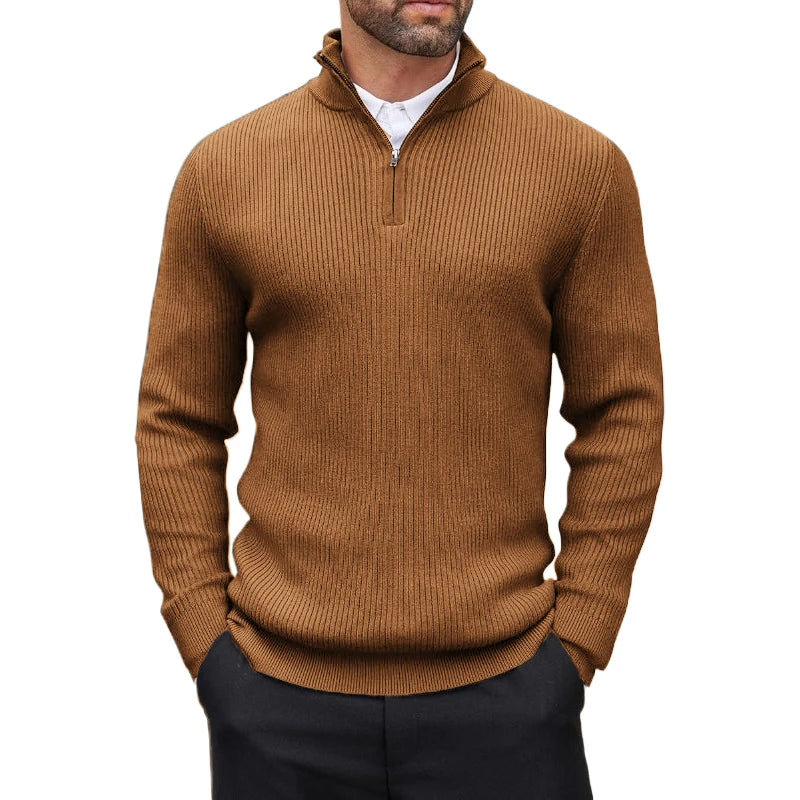 Men's Ribbed Quarter-Zip Sweater