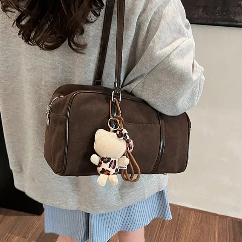 Faux Suede Shoulder Bag