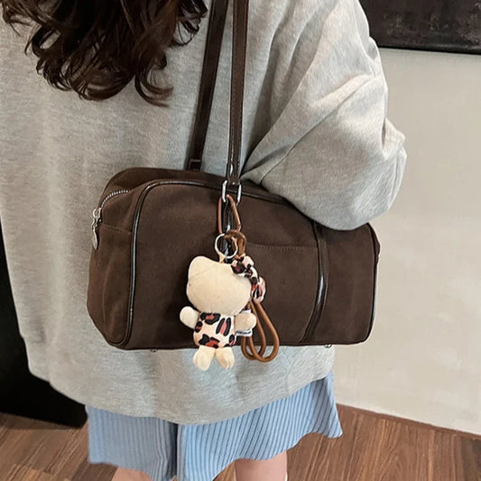 Faux Suede Shoulder Bag