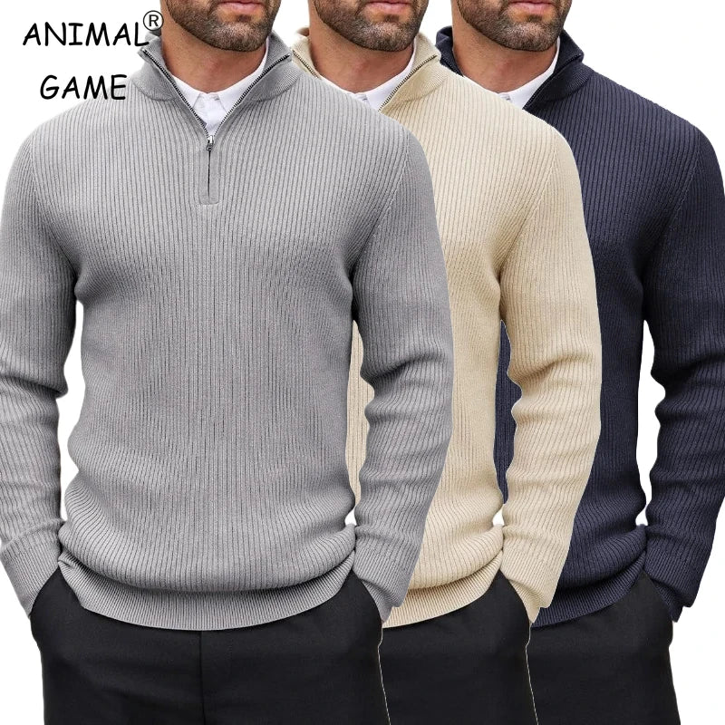Men's Ribbed Quarter-Zip Sweater