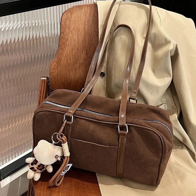 Faux Suede Shoulder Bag