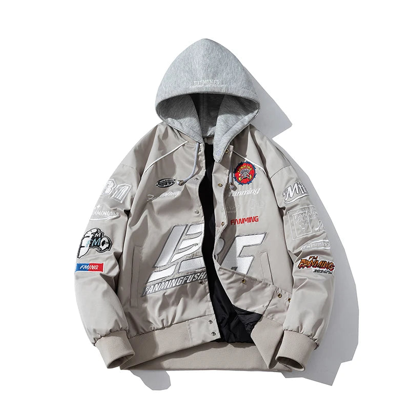 Letter Embroidery Varsity Jacket | men Moto-Style Autumn Winter Coat