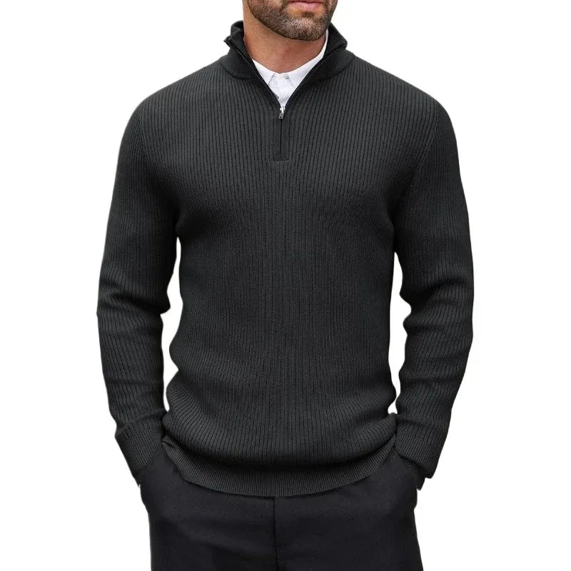 Men's Ribbed Quarter-Zip Sweater