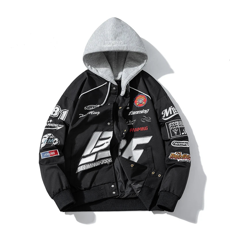 Letter Embroidery Varsity Jacket | men Moto-Style Autumn Winter Coat