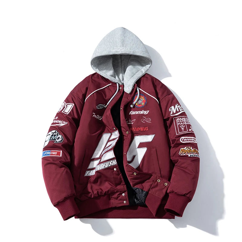 Letter Embroidery Varsity Jacket | men Moto-Style Autumn Winter Coat