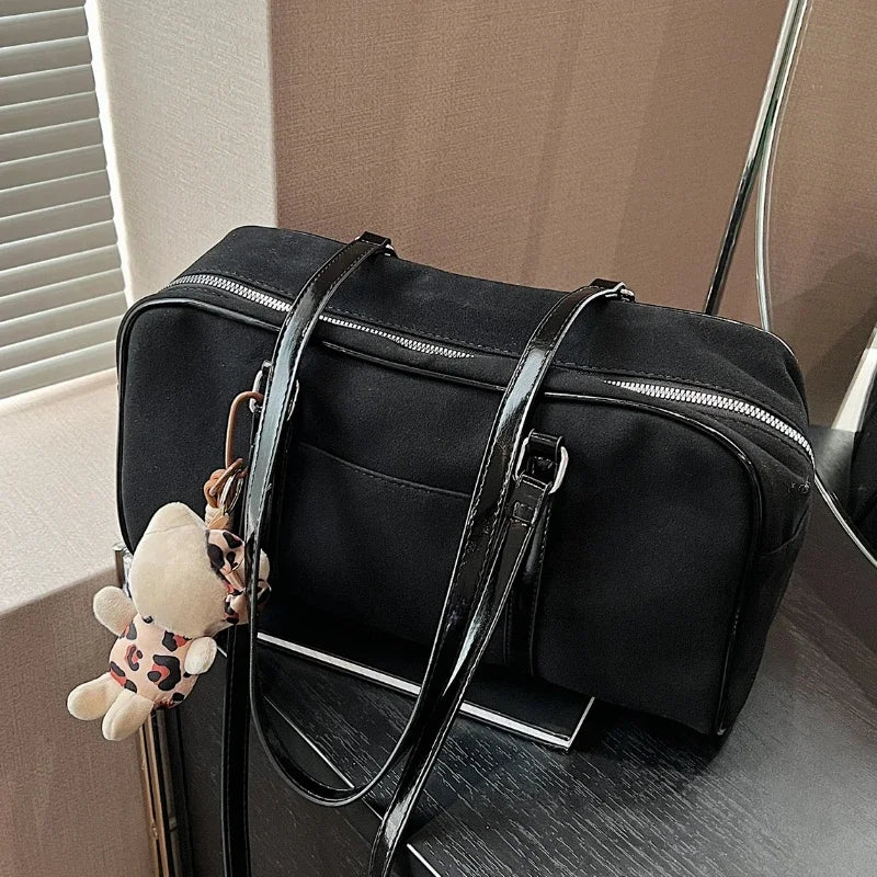 Faux Suede Shoulder Bag