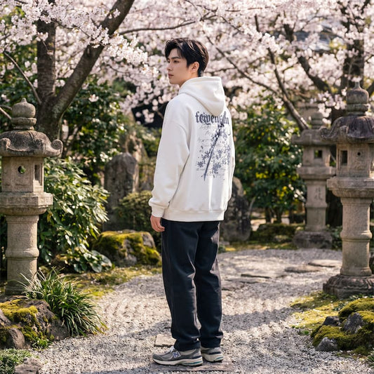 Y2K Cherry Blossom Sword Graphic Hoodie | Unisex Cotton Fleece Pullover